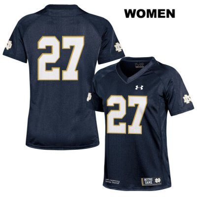 Notre Dame Fighting Irish Women's Arion Shinaver #27 Navy Under Armour No Name Authentic Stitched College NCAA Football Jersey OZU4499VH